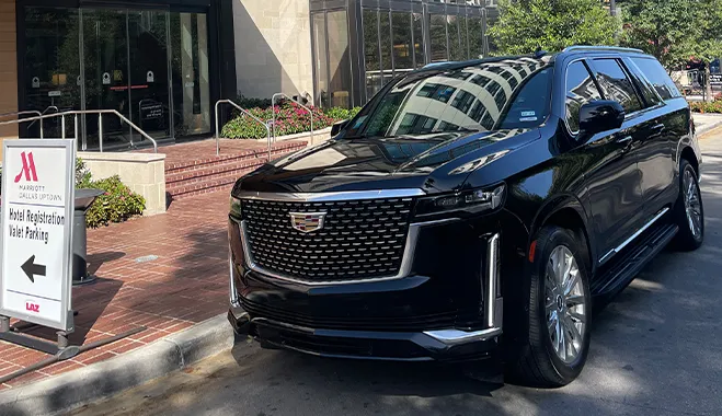 Luxury SUV transfer at Signature Flight Support Dallas airport